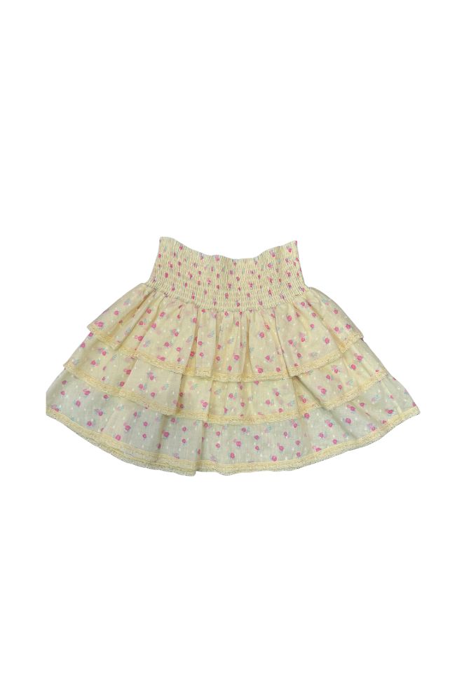 Girls Gemma Smocked Ruffle Mini Skirt