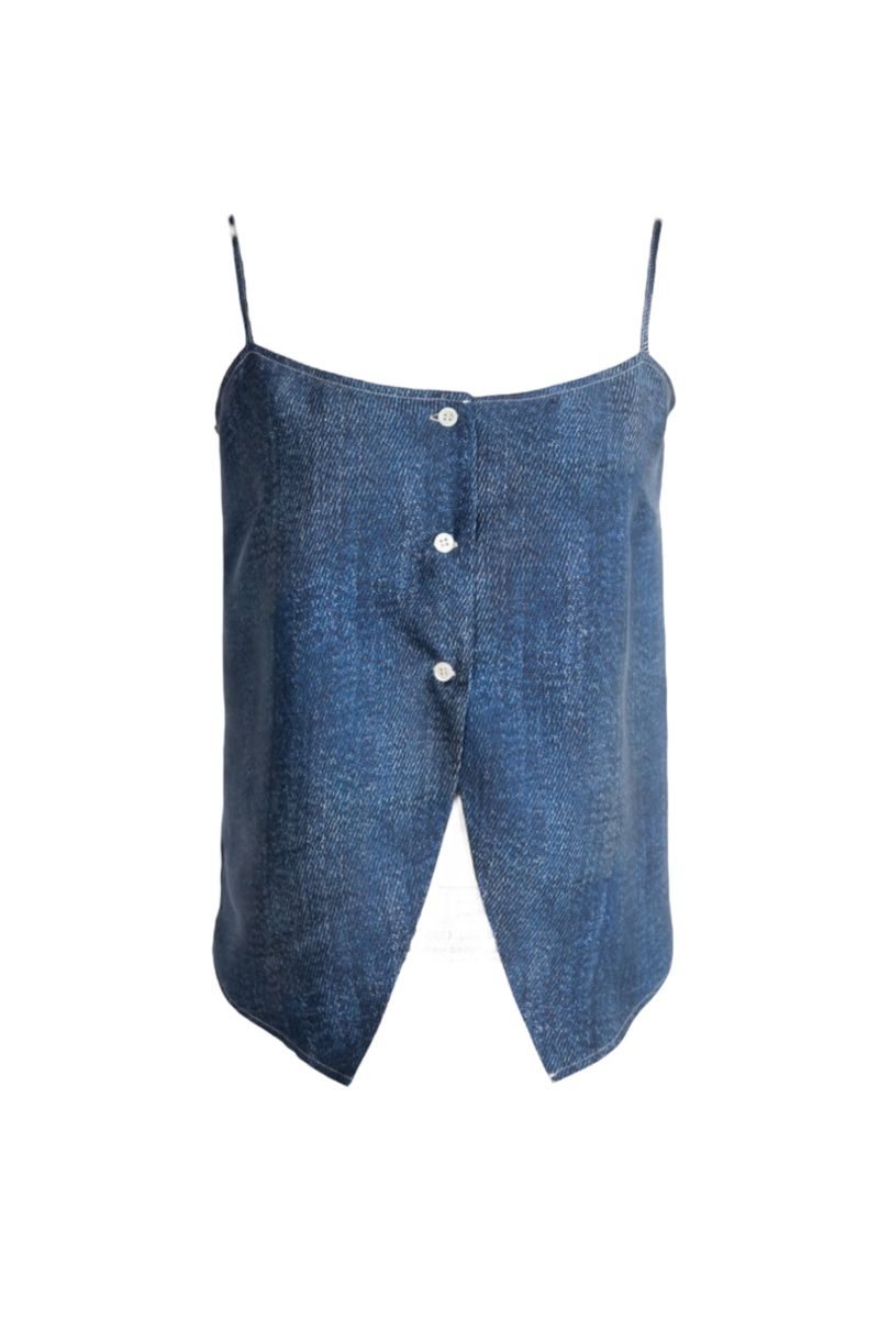 Cult Button Up Silk Camisole Top