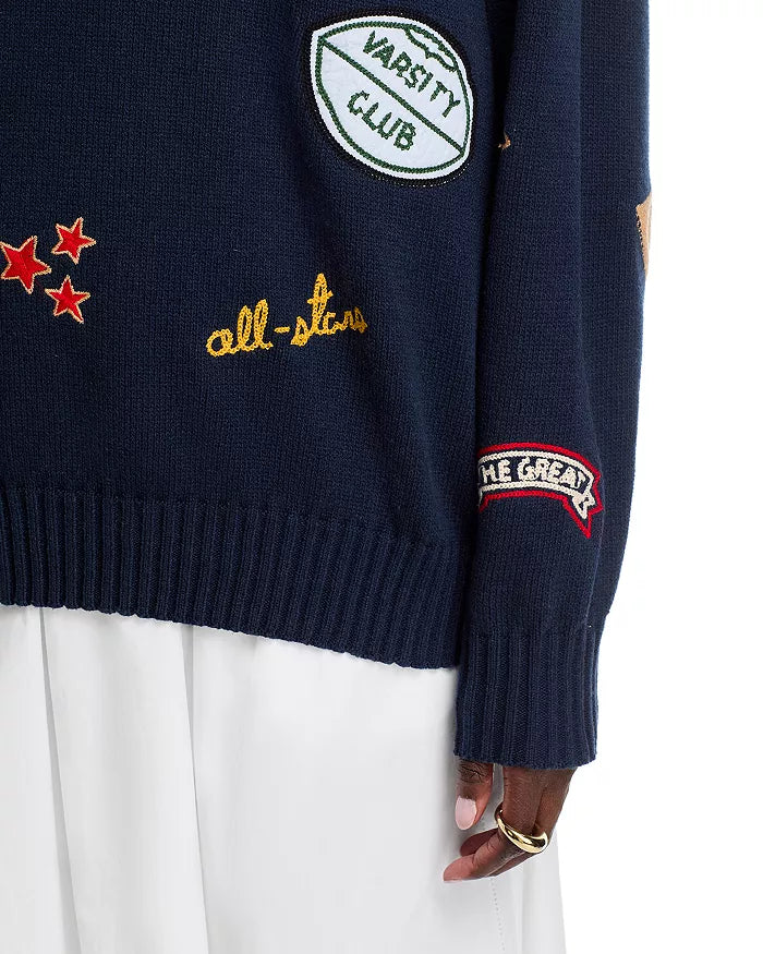 The Embroidered Oversize Crew Pullover
