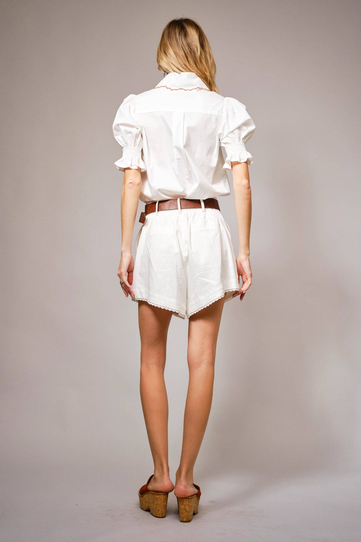 Parker Embroidered Scallop Top