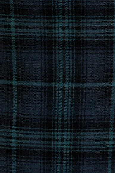 Mid-Rise Pleated Detail Check Mini Skirt