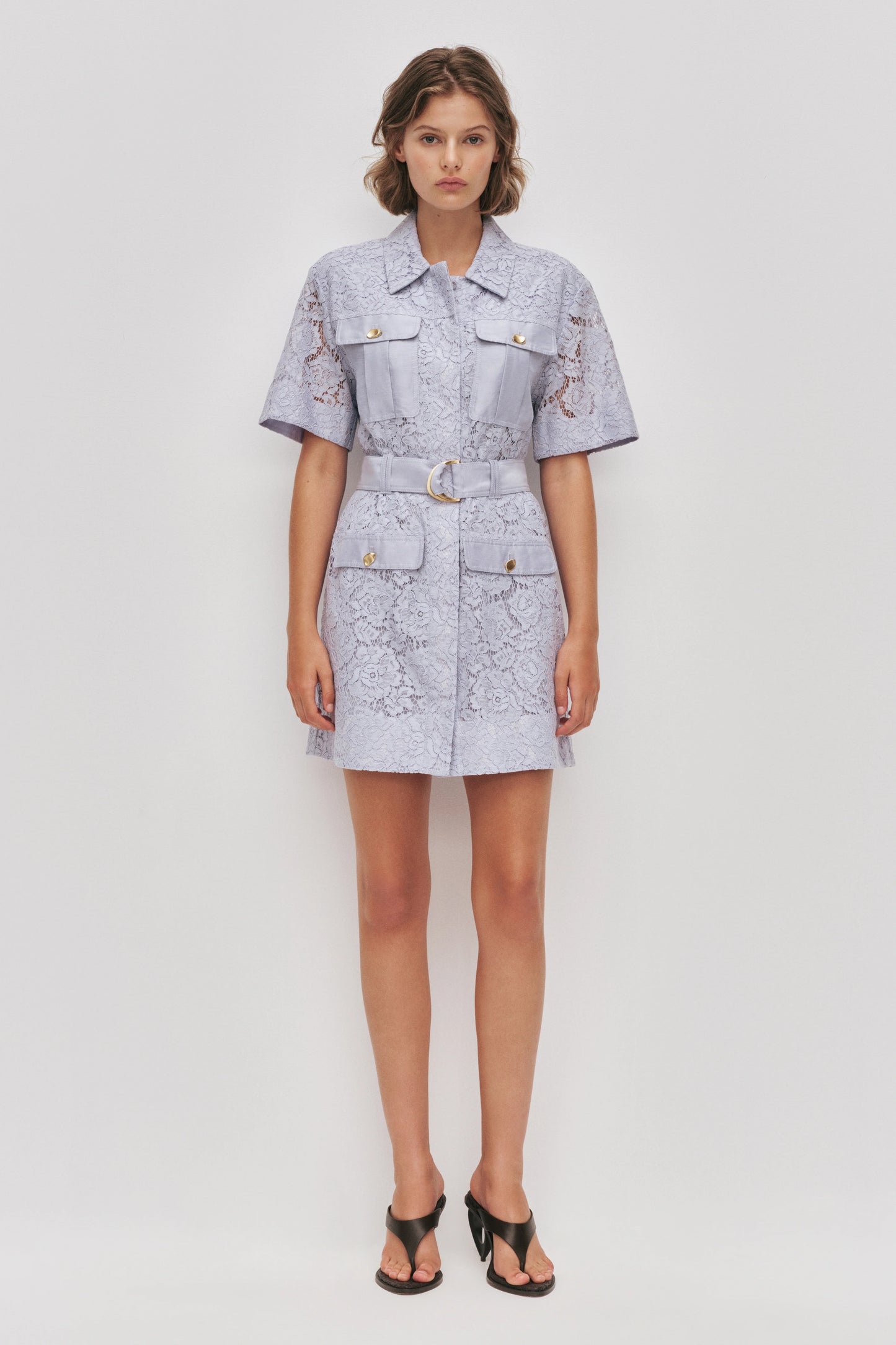 Mystic Lace Mini Shirt Dress