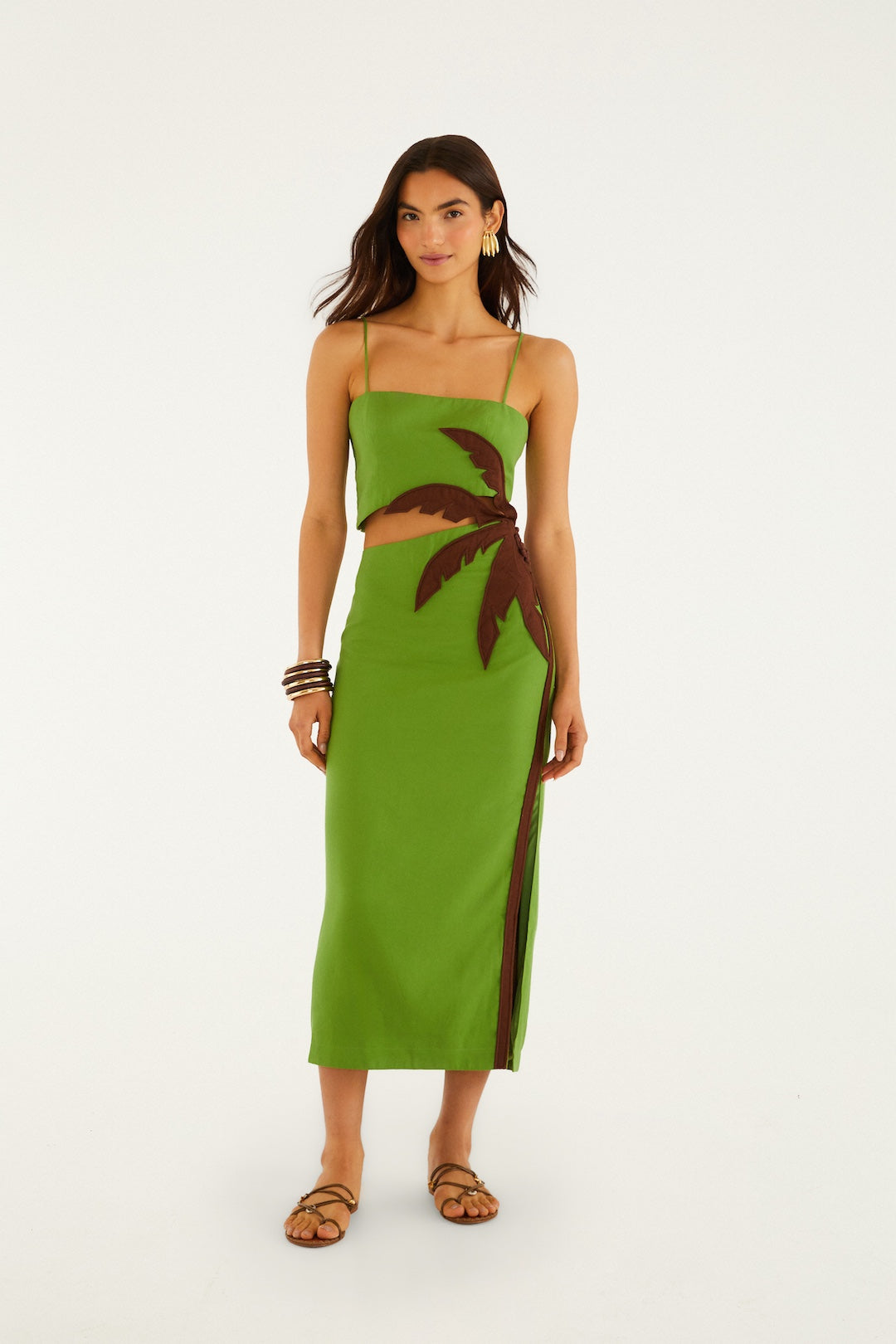 Green Palm Tree Maxi Dress