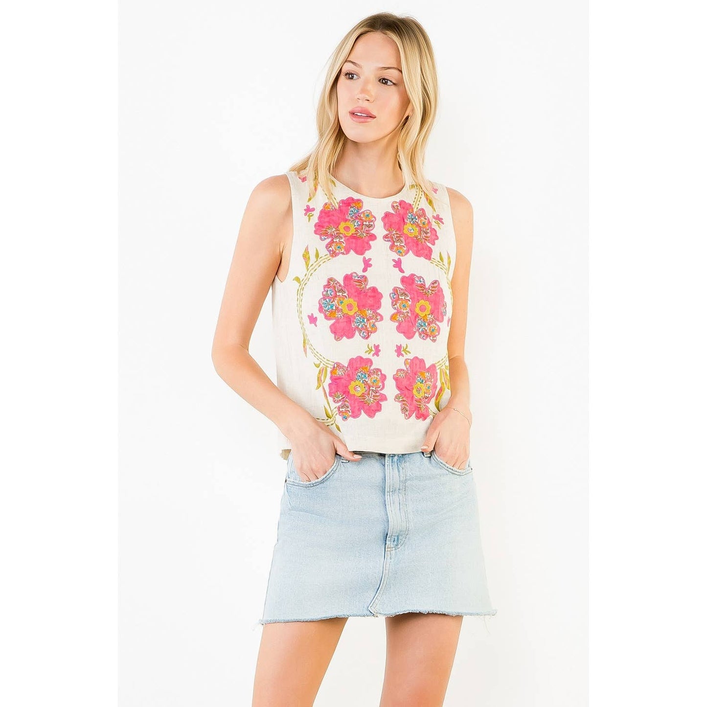 Carrie Sleeveless Floral Top