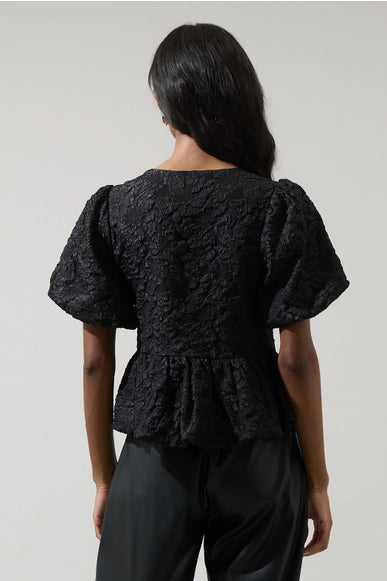Arielle Jacquard Bow Top