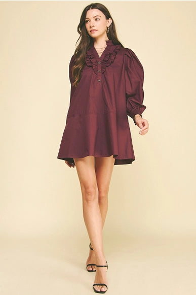 Ruffled Detail Mini Dress