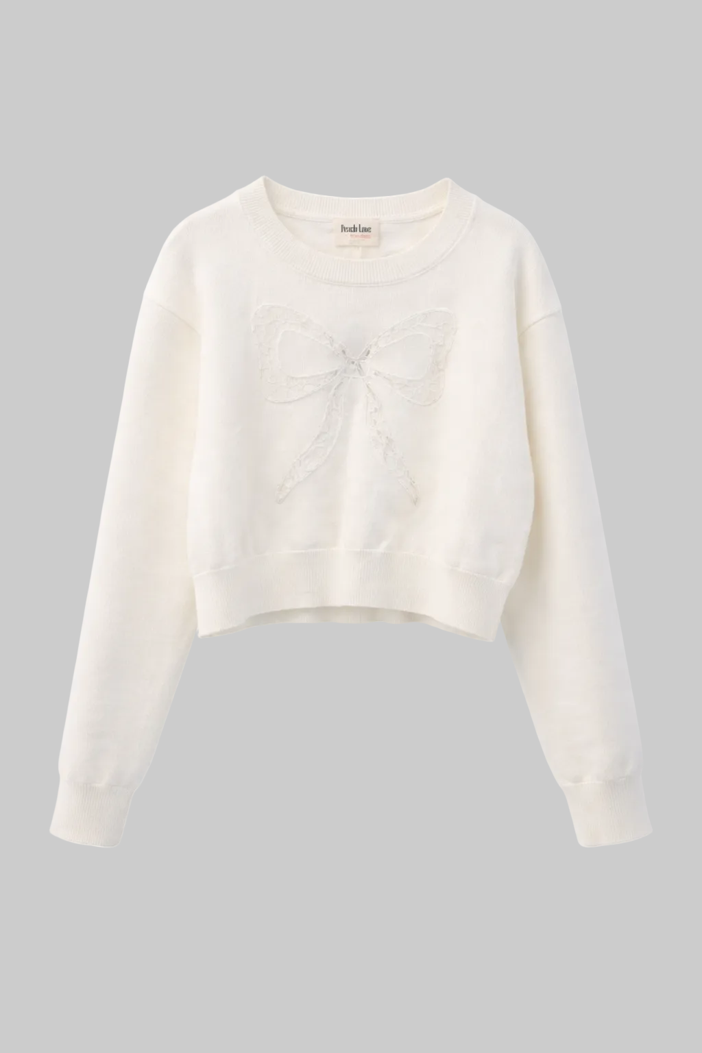 Maddie Bow Lace Detail Cropped Sweater