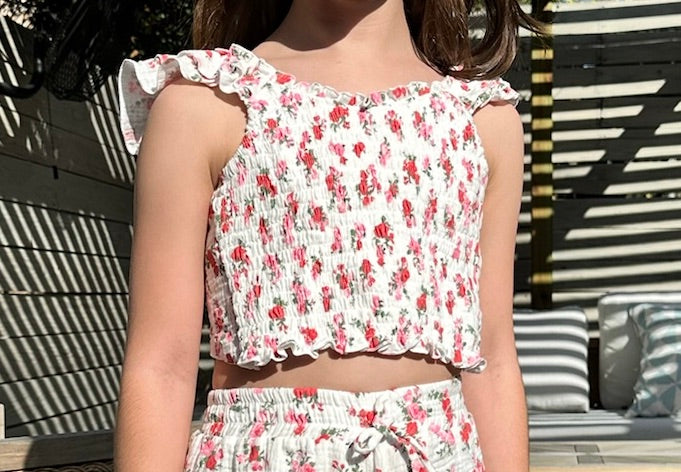 Kate Girls White Rose Top