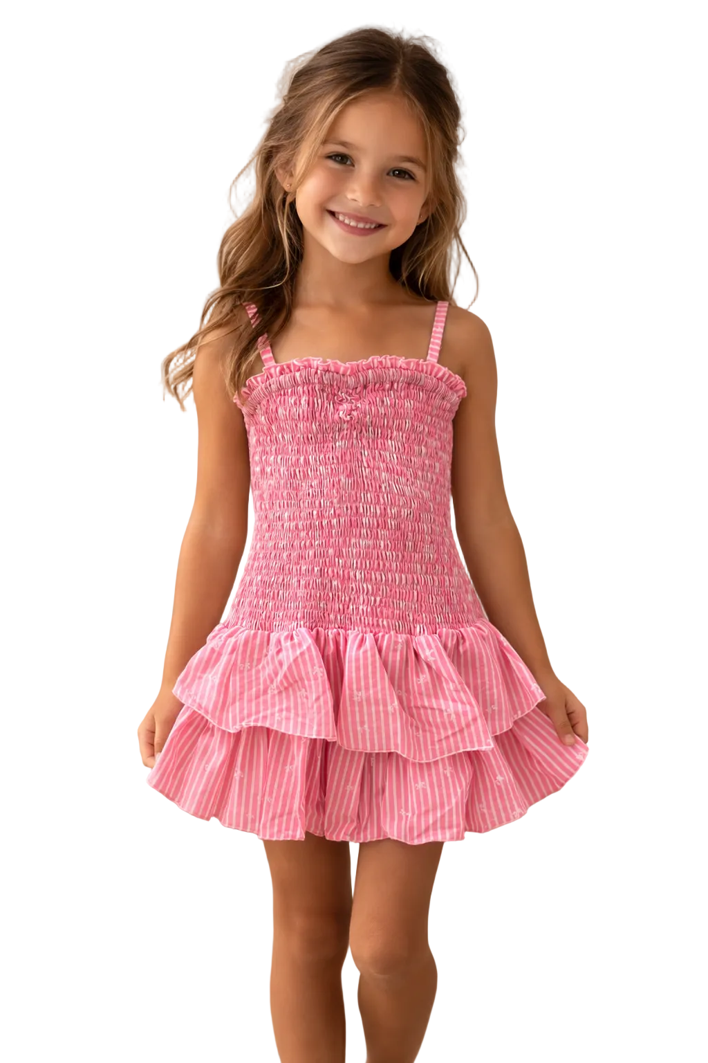 Lola Girls Pink Stripe Dress