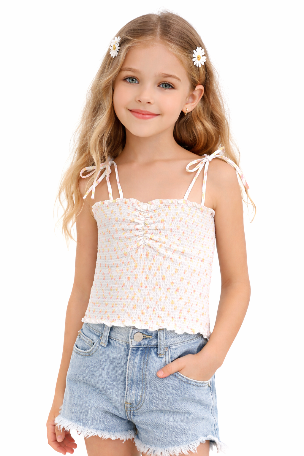 Girls Georgia Satin Smocked Top