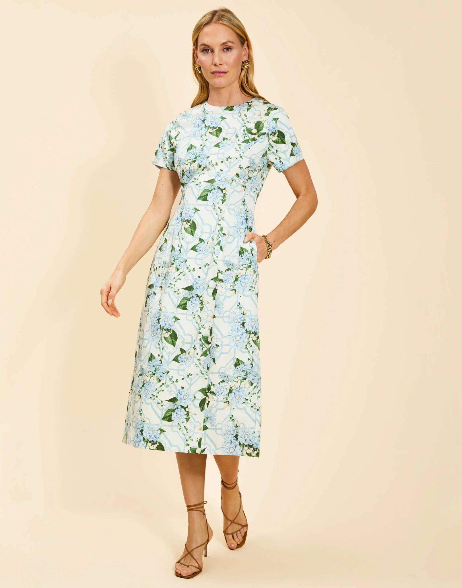 convertible midi dress Hampton Convertible Midi Dress 2 / Quatrefoil BLUE