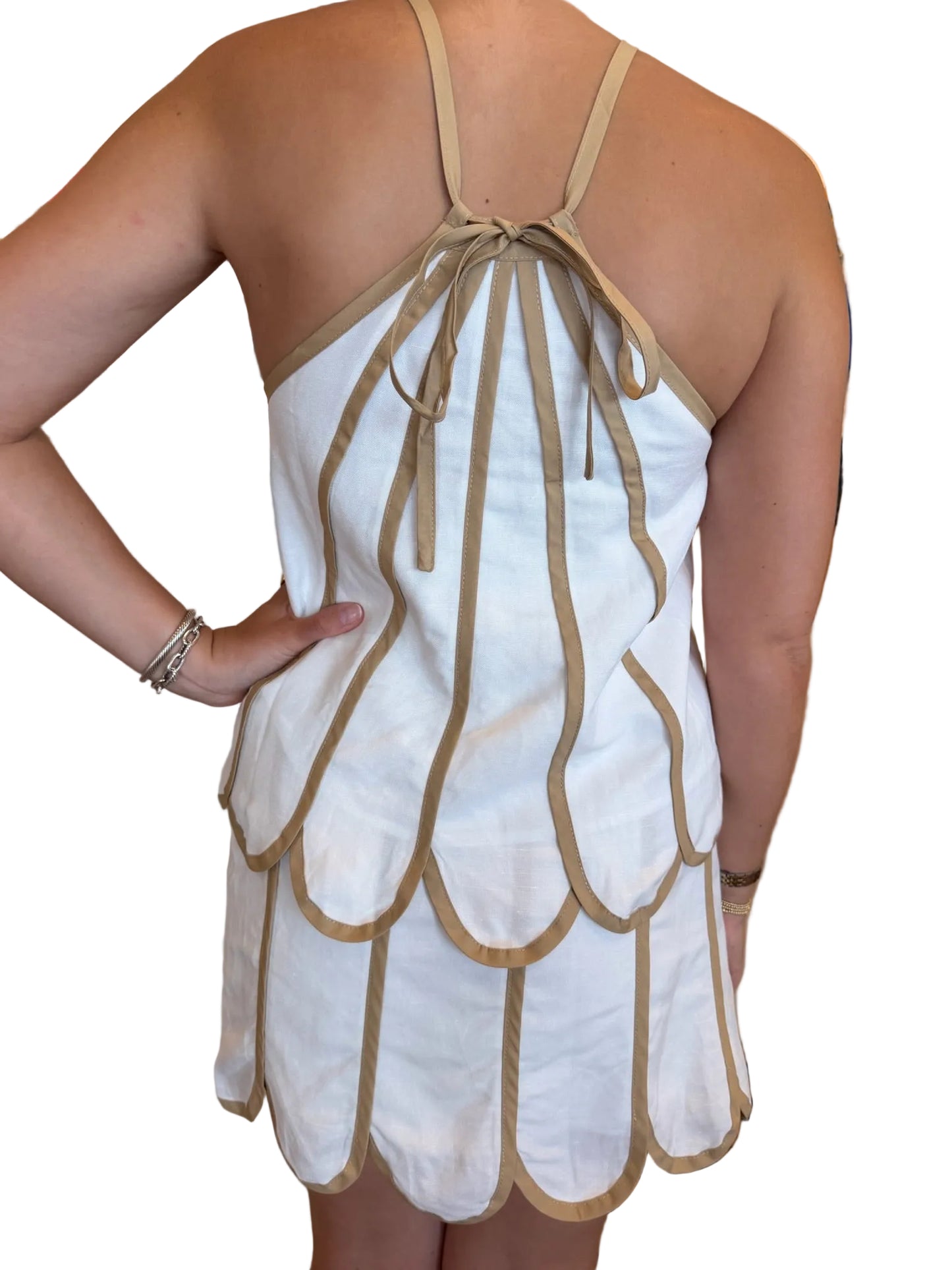 Brynn Scalloped Mini Skirt And Top Set