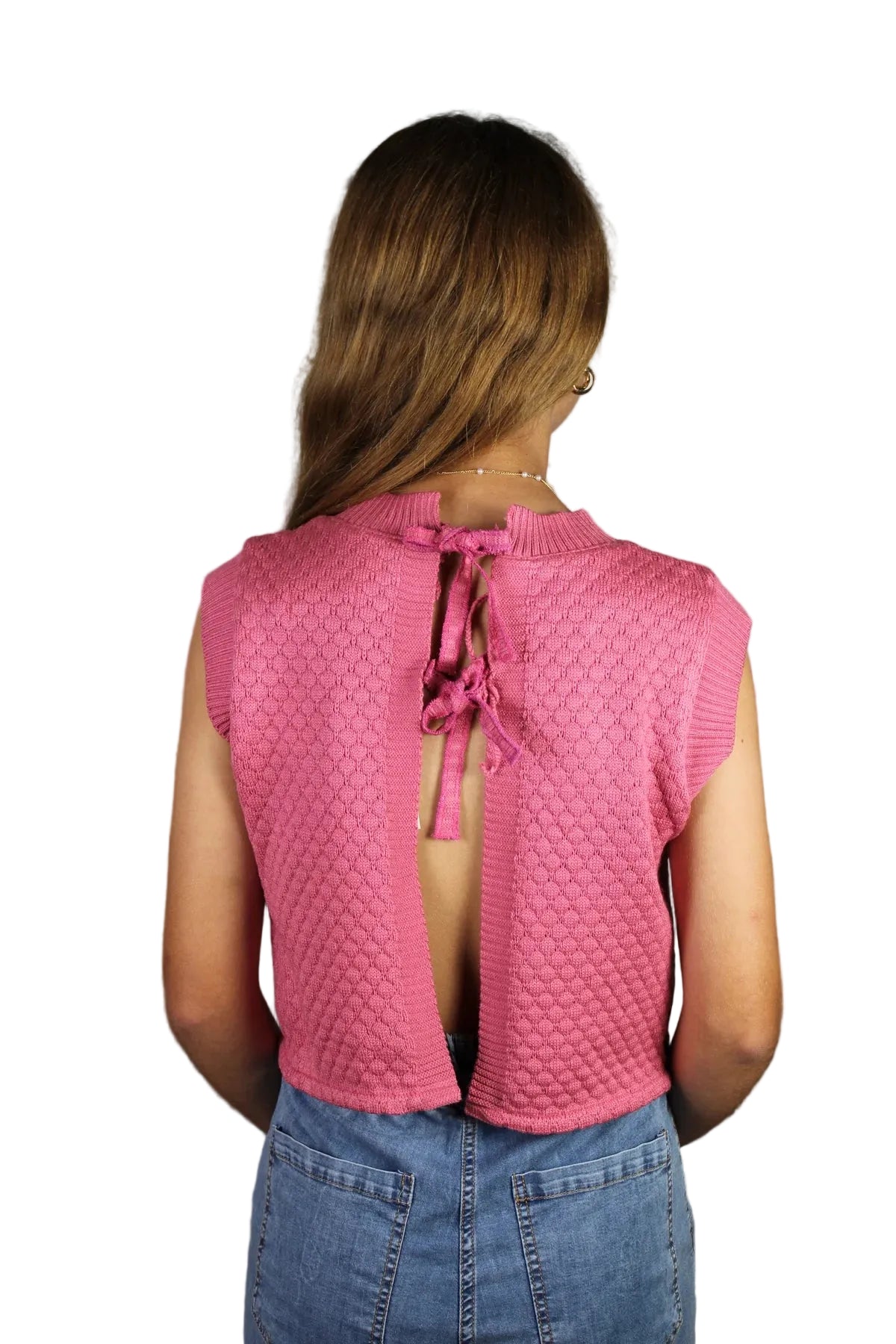 Girls Knit Tie Back Top