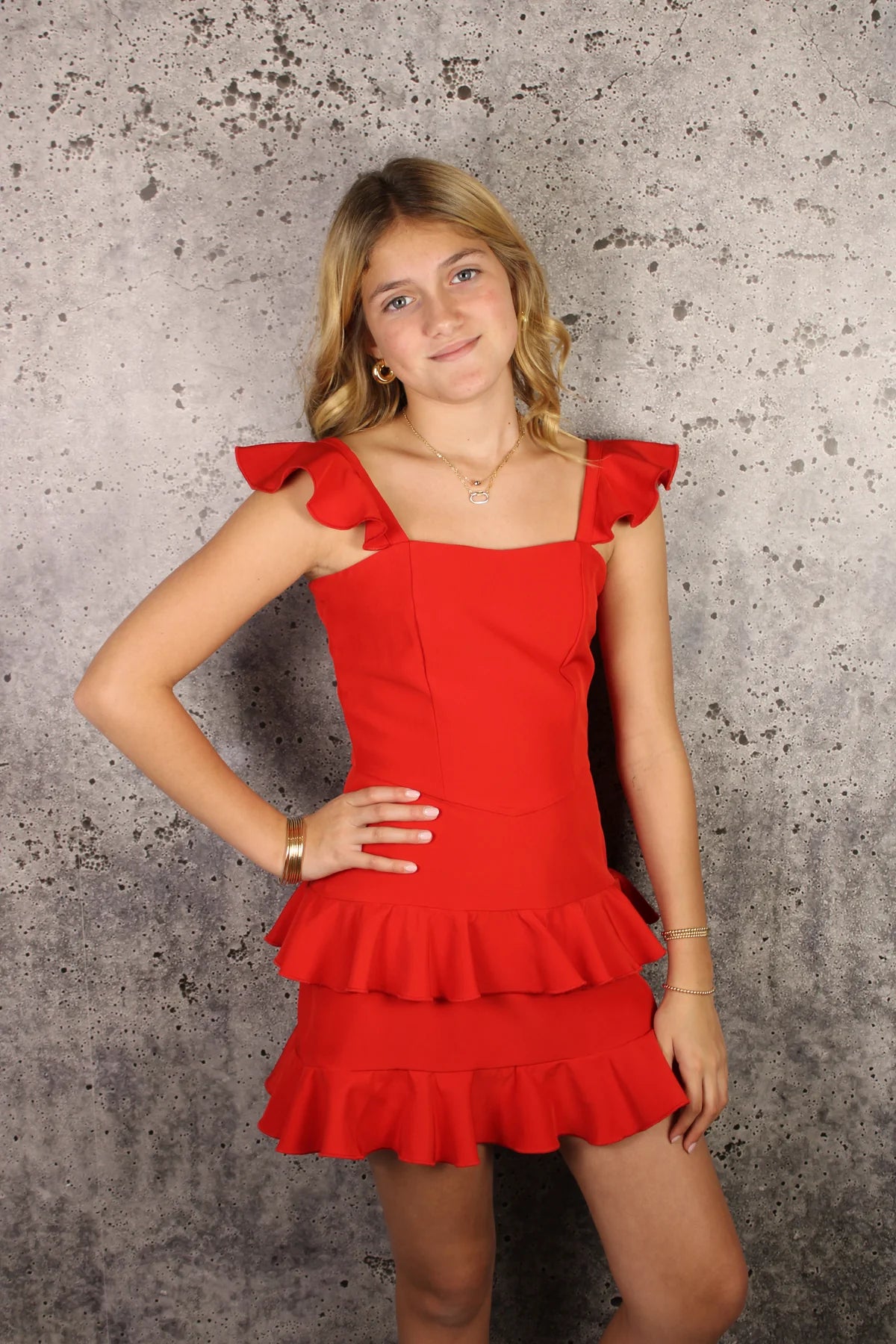 Girls Tiered Ruffle Dress