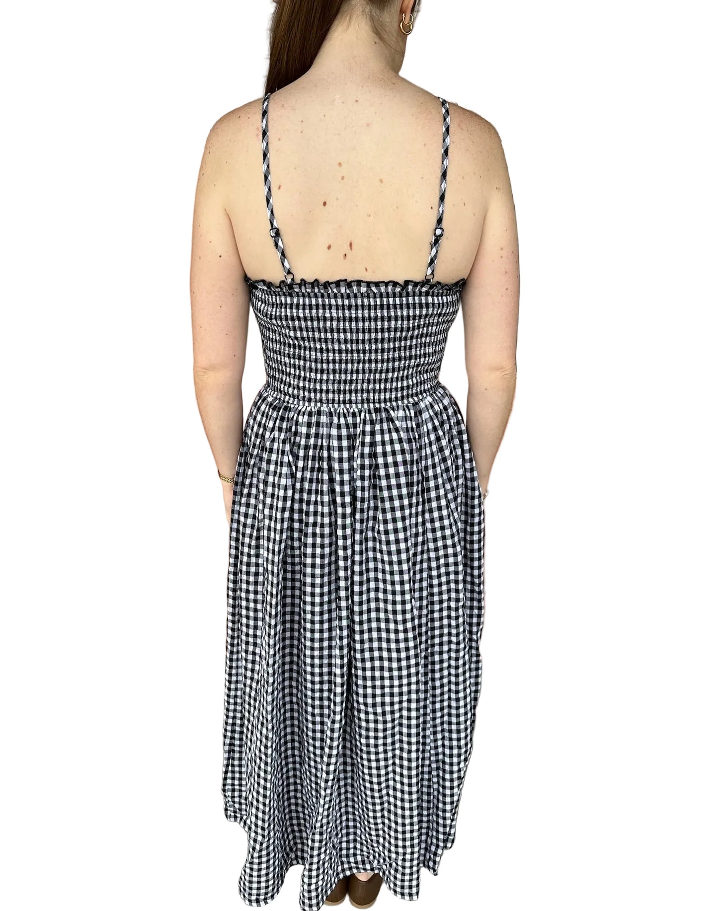 Sage Gingham Print Dress