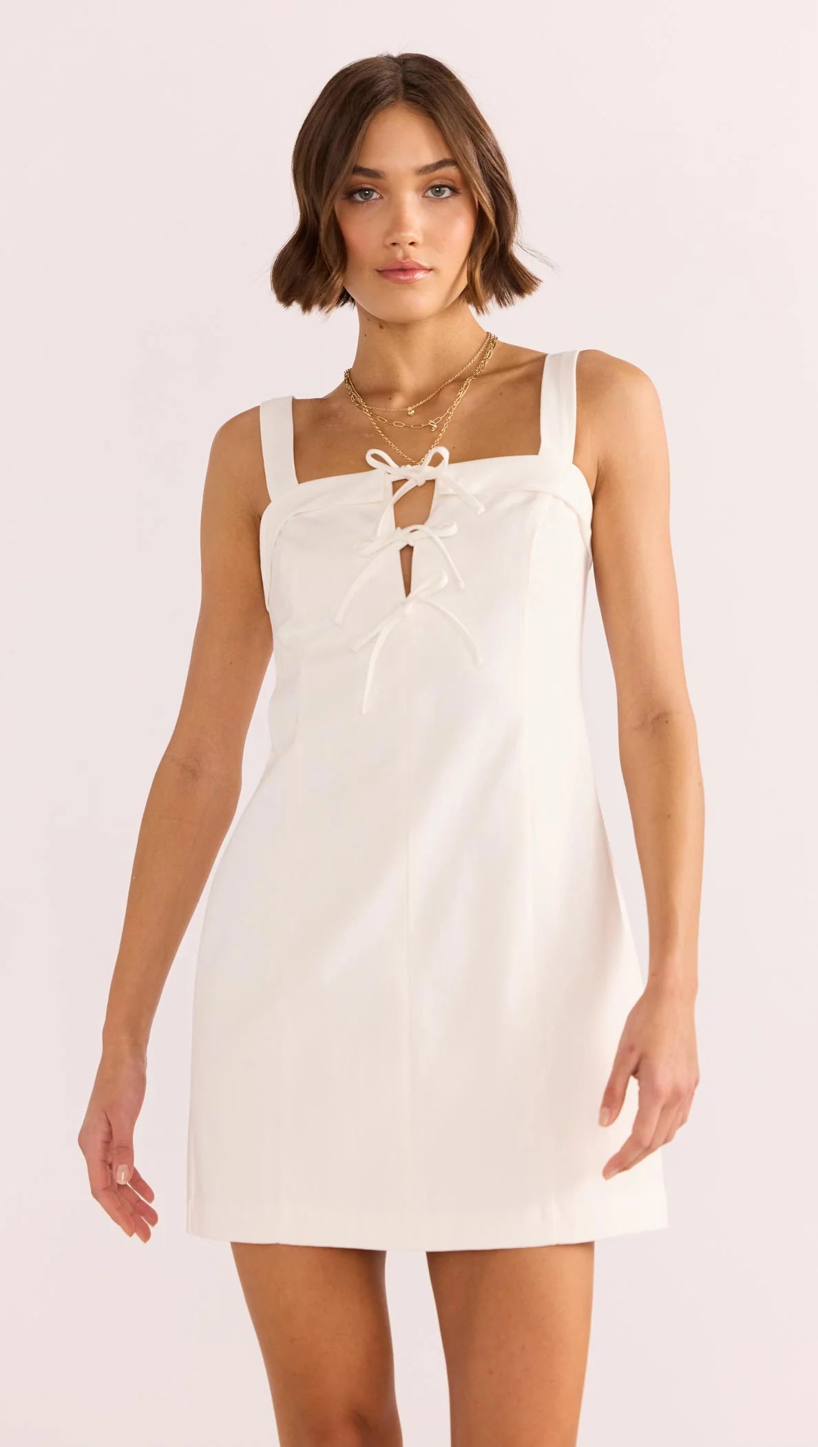 Imogen Drill Tie Mini Dress