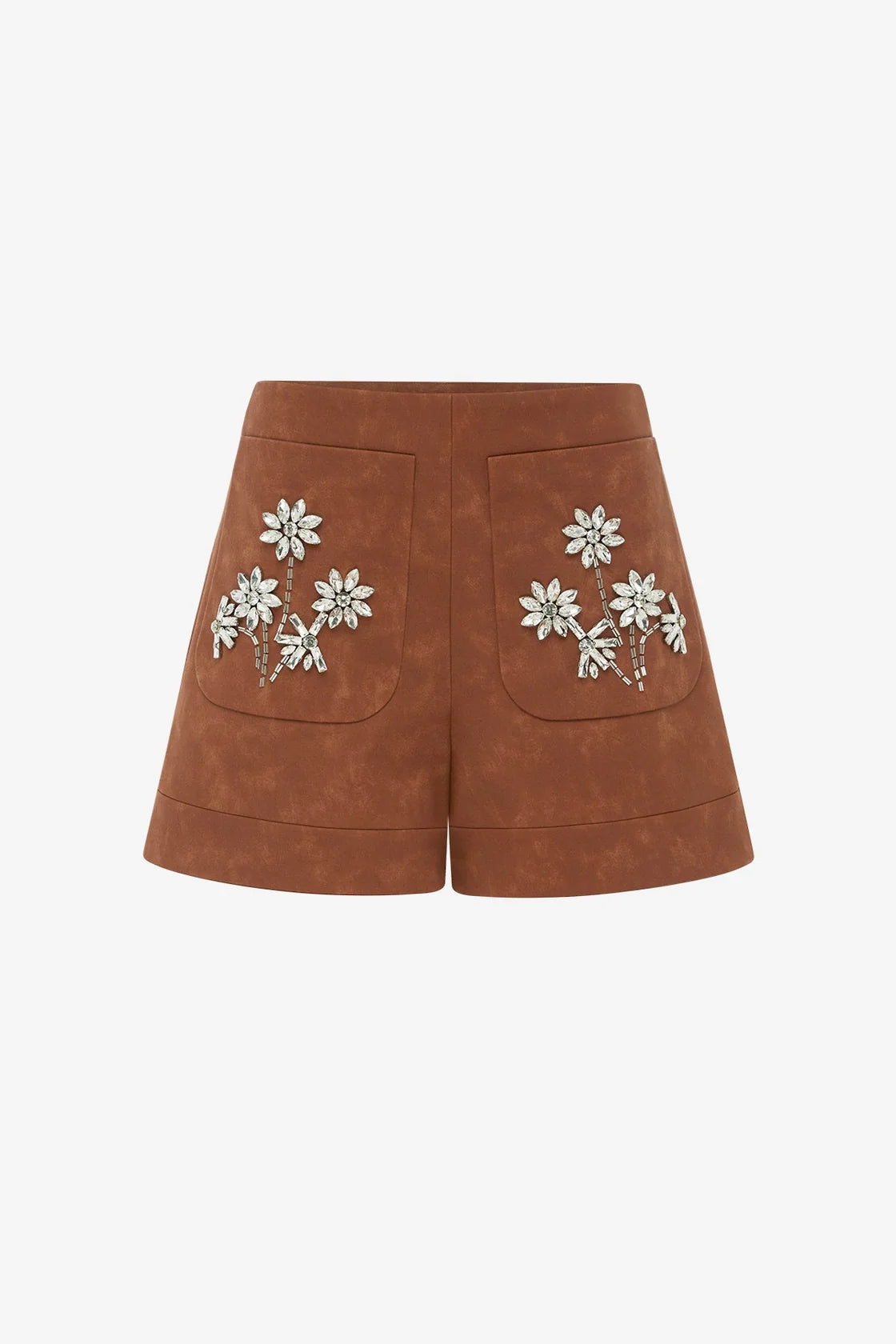Tessa Embellished Vegan Suede Shorts
