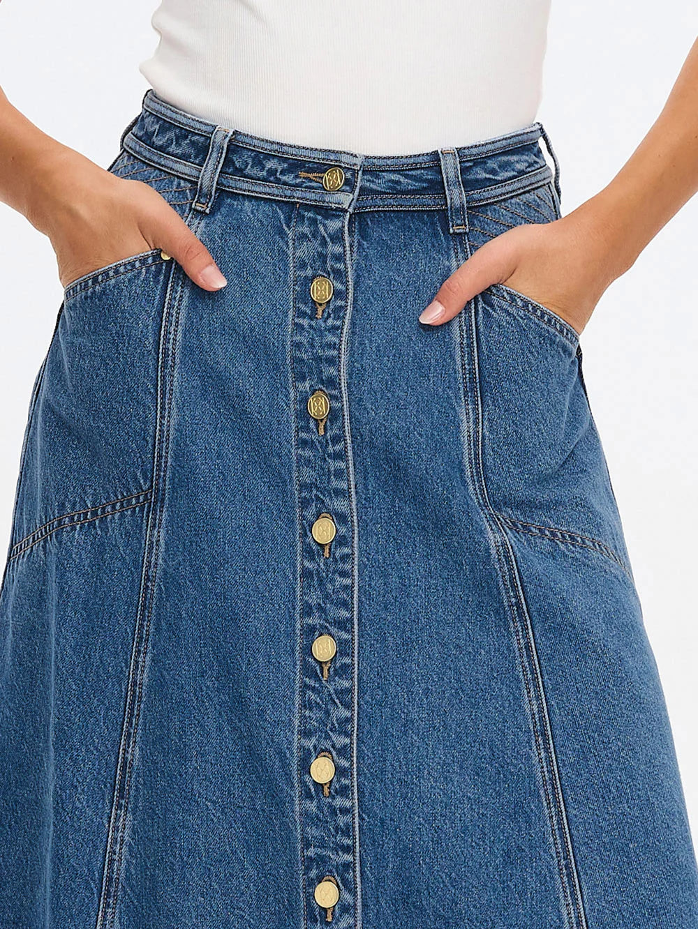 Rita Denim Midi Skirt