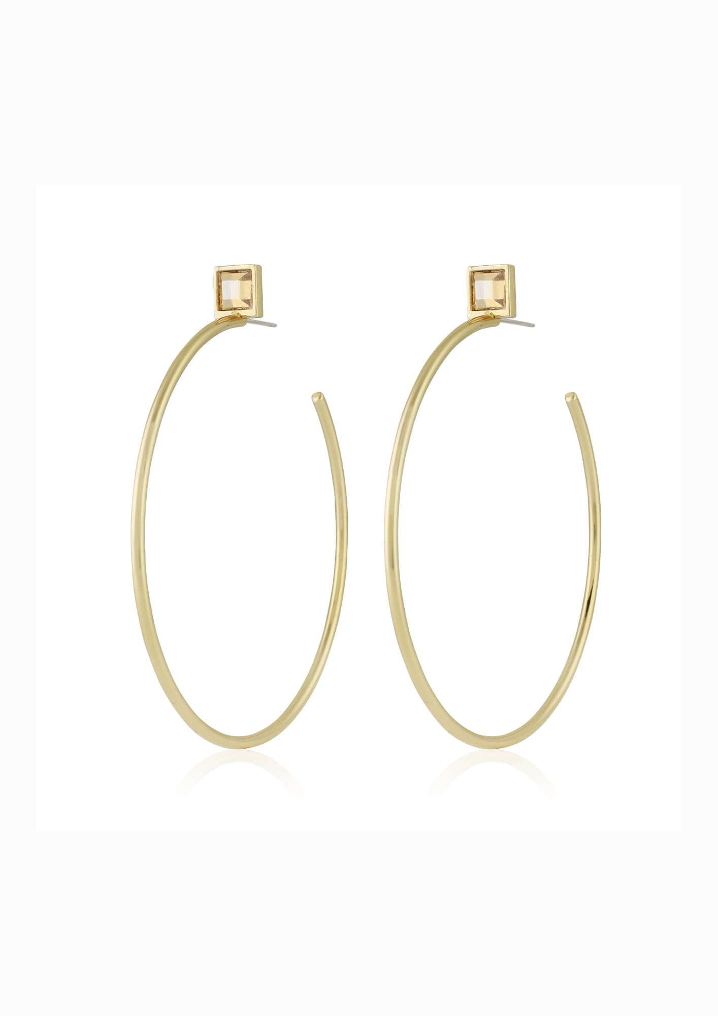 Original Skinny Crystal Hoops 2"