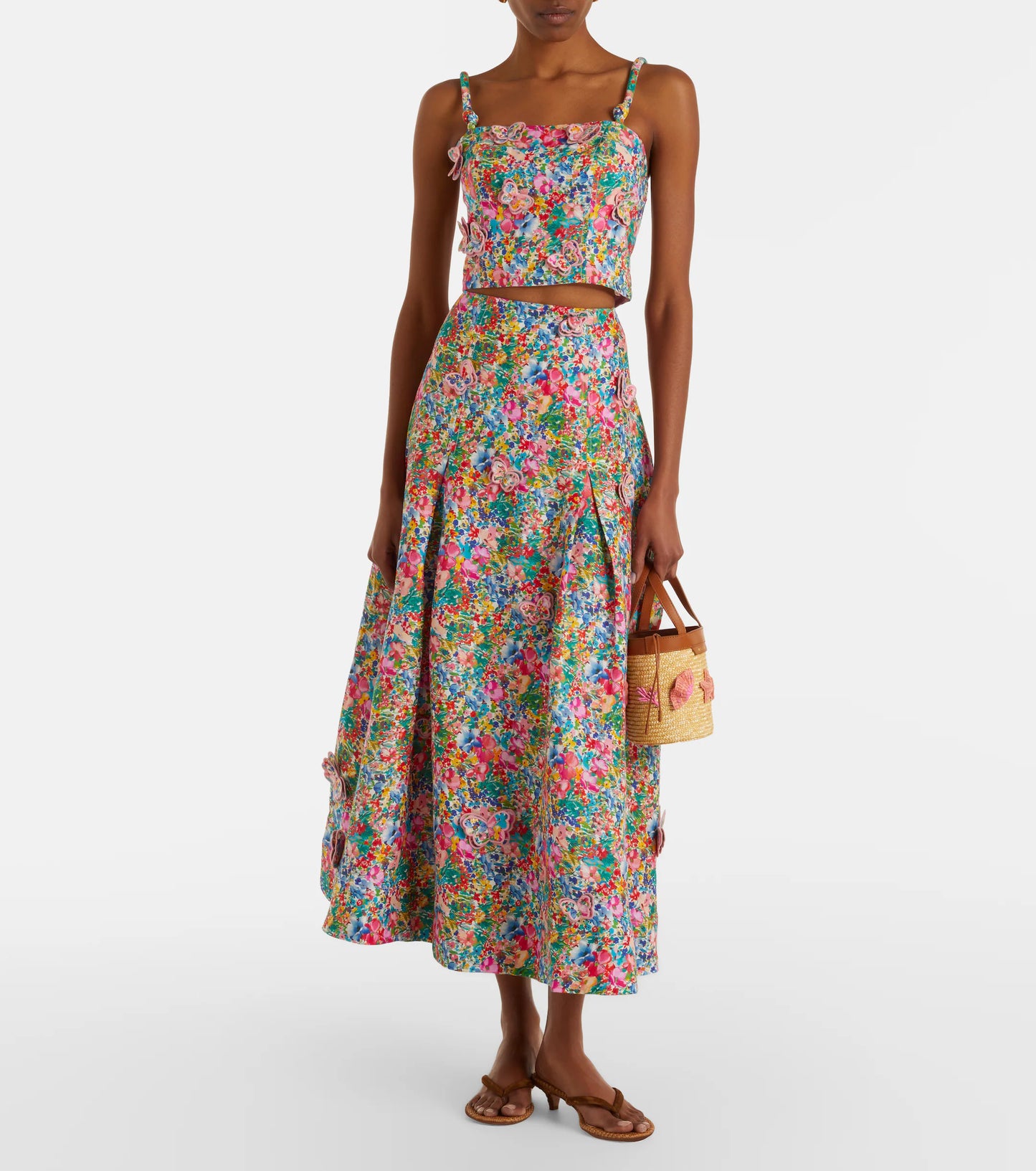 Peasant Floral Butterflies Top