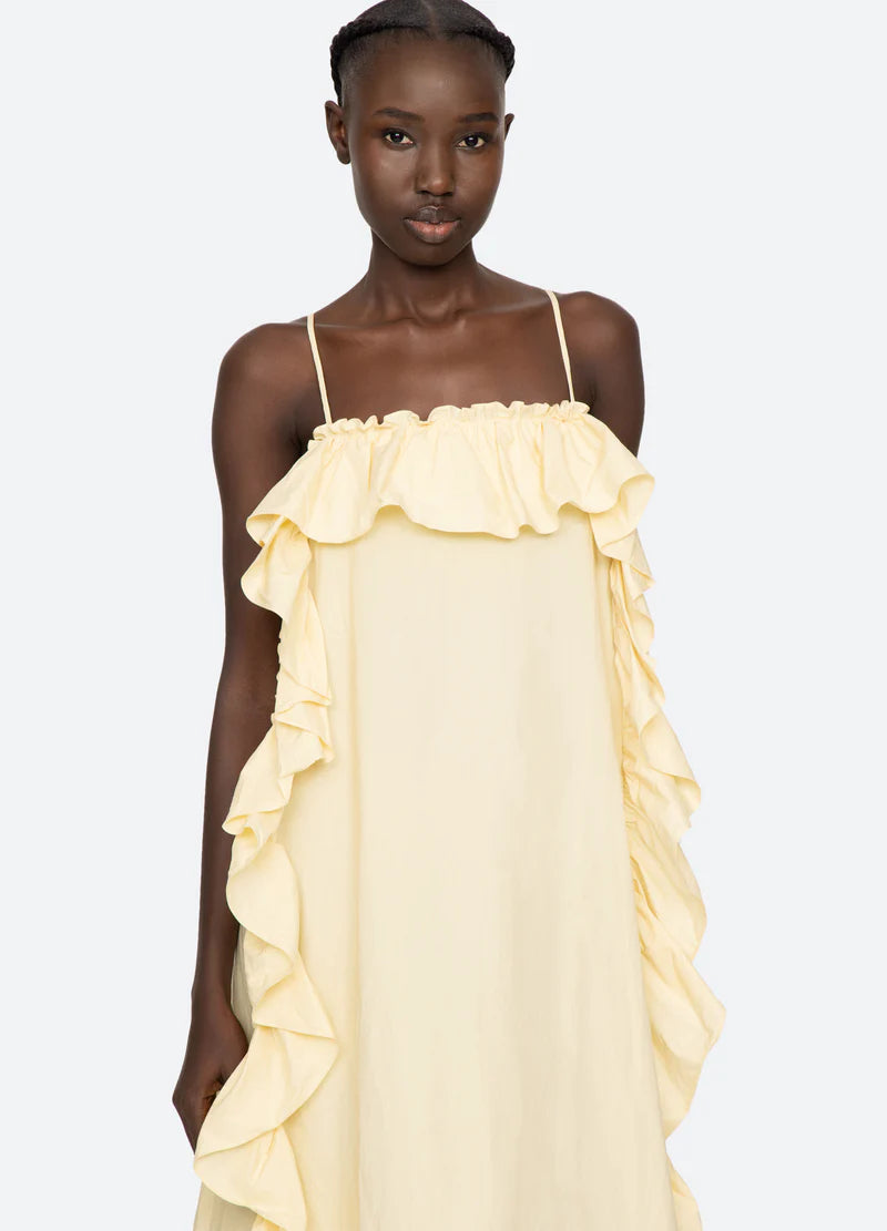 Lisette Solid Ruffle Maxi Sundress