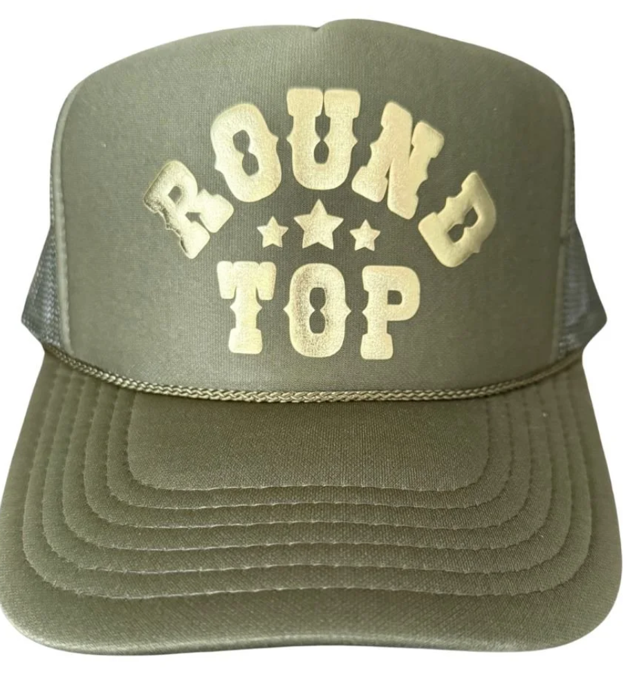 Round Top Trucker Hat - Retro Print