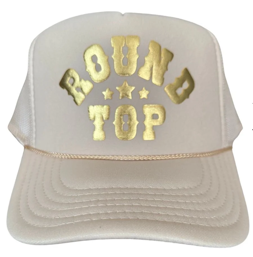 Round Top Trucker Hat - Retro Print
