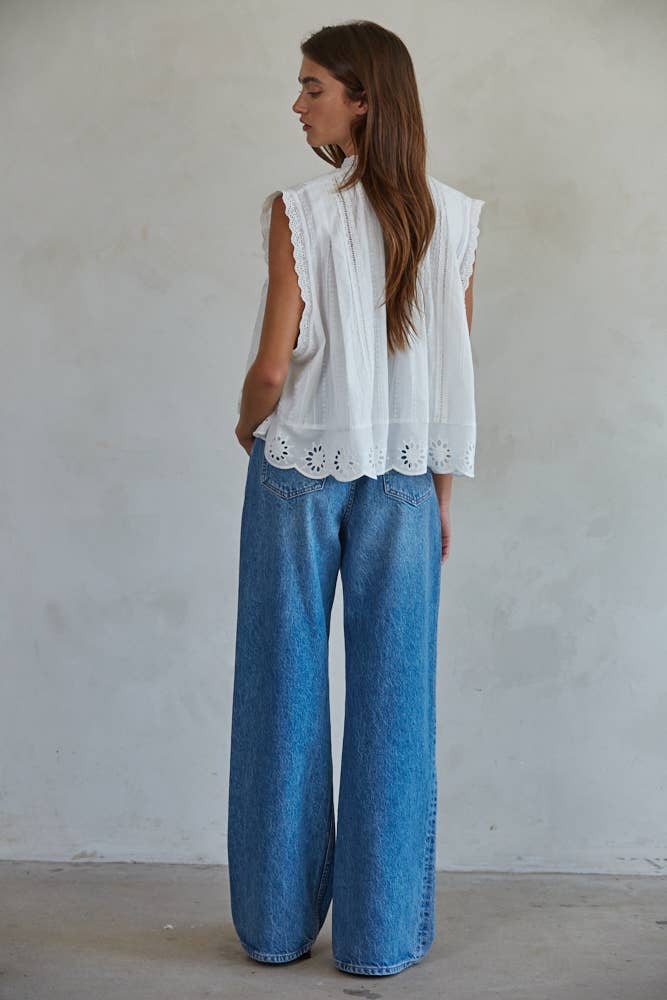 Ellie Eyelet Sleeveless Top