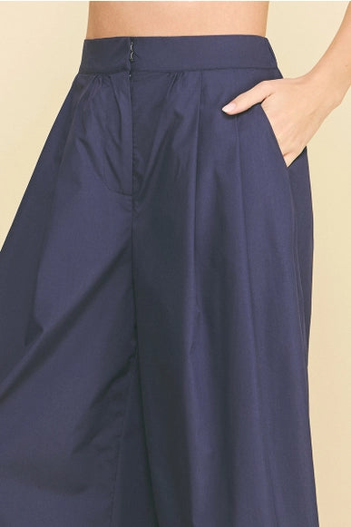 Solid Poplin Wide Pant
