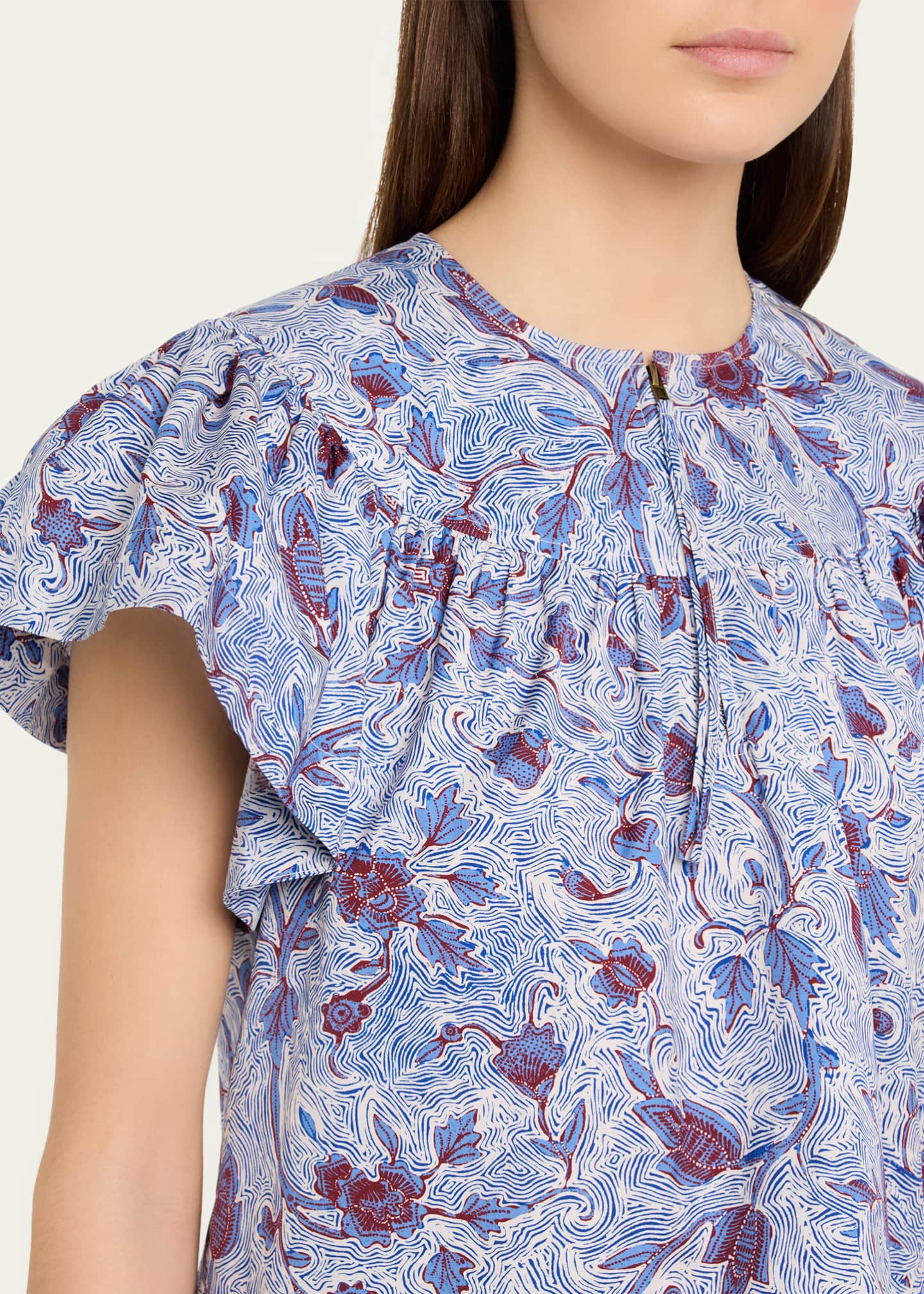 Perline Short Sleeve Cotton Blouse