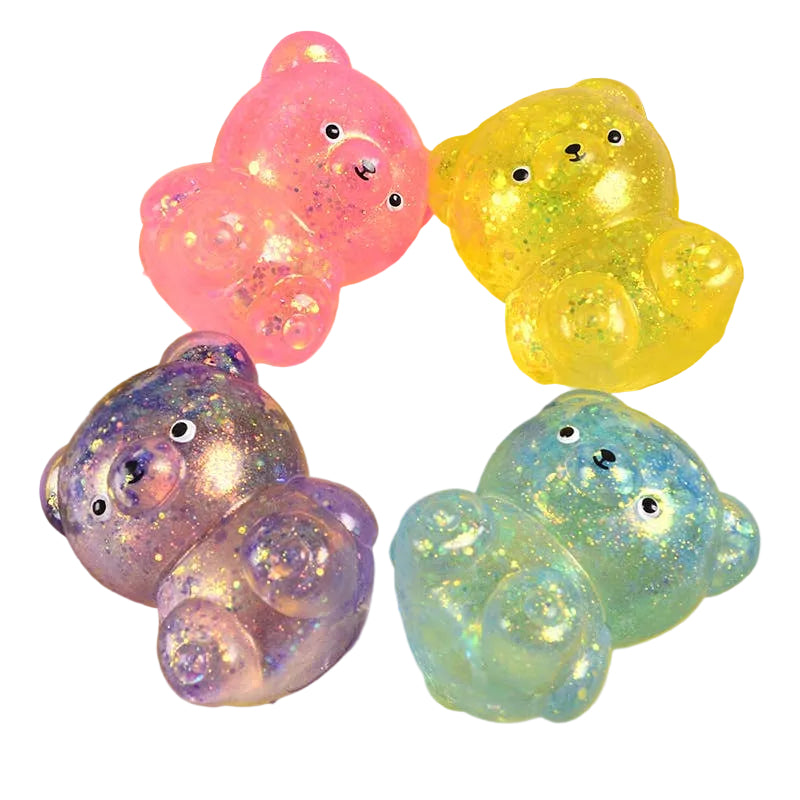Sparkling Extras Glitter Bear Squishy Squeeze Toy