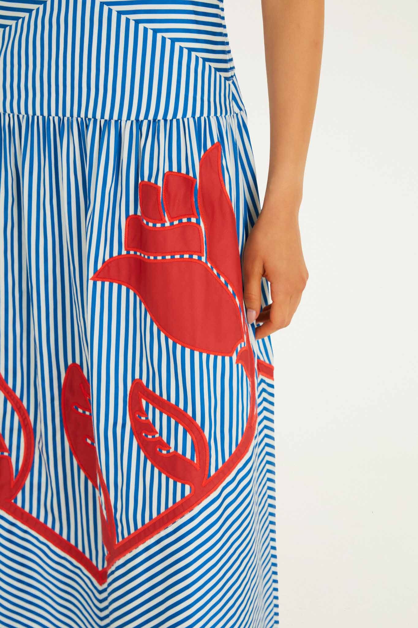 Sky Stripes Midi Dress