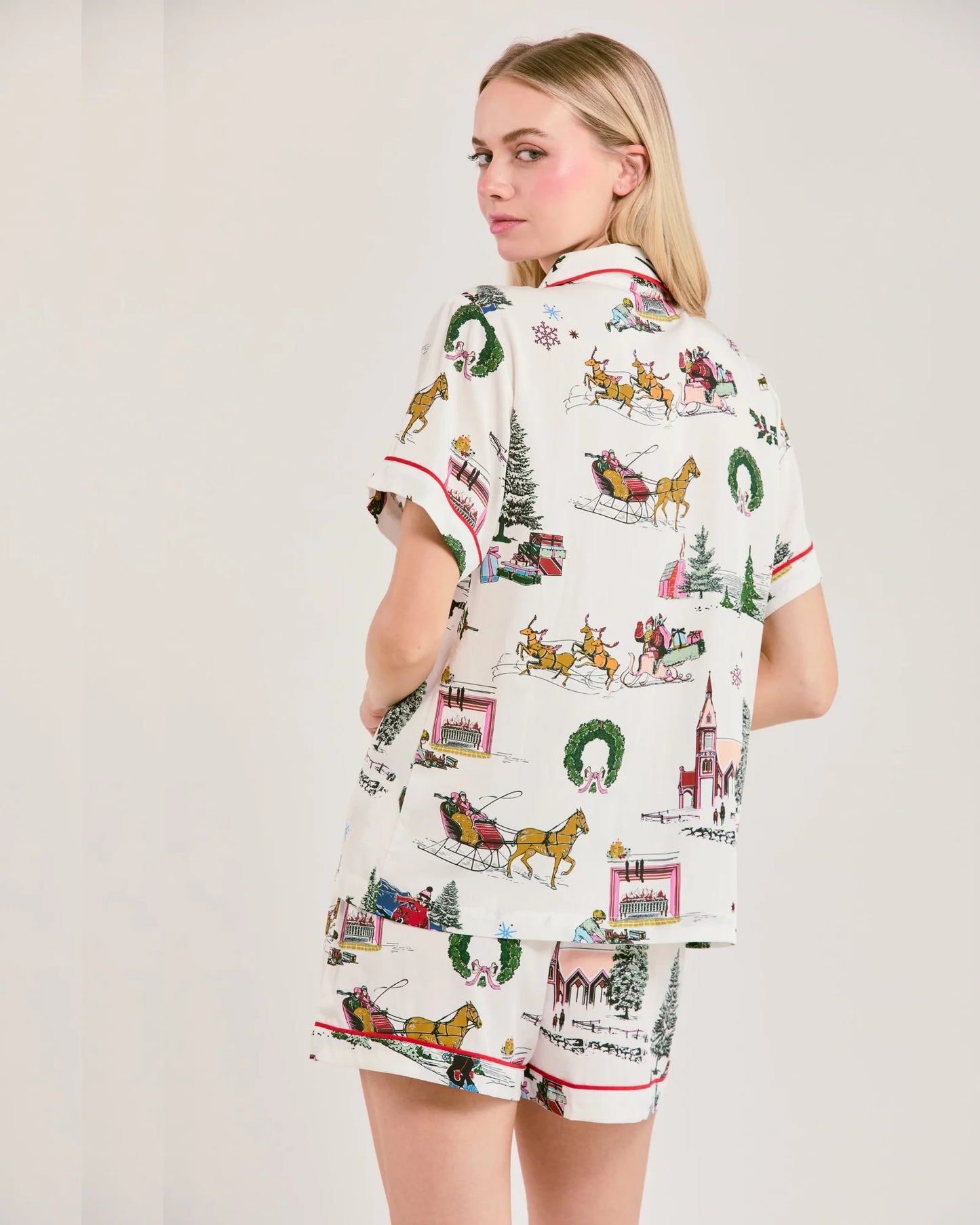 Holiday Toile Pajama Shorts Set