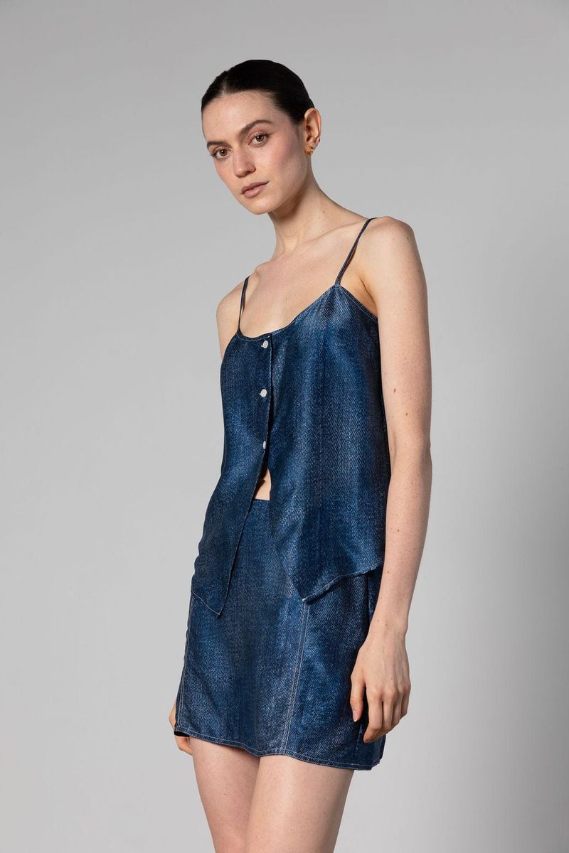 Cult Button Up Silk Camisole Top