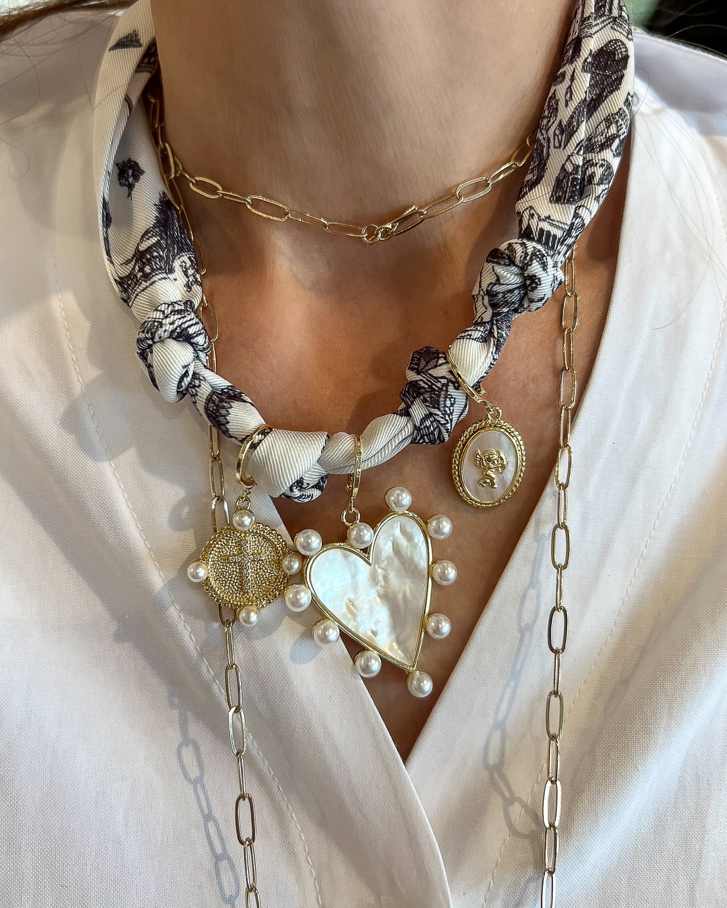 Charm Scarf Necklace