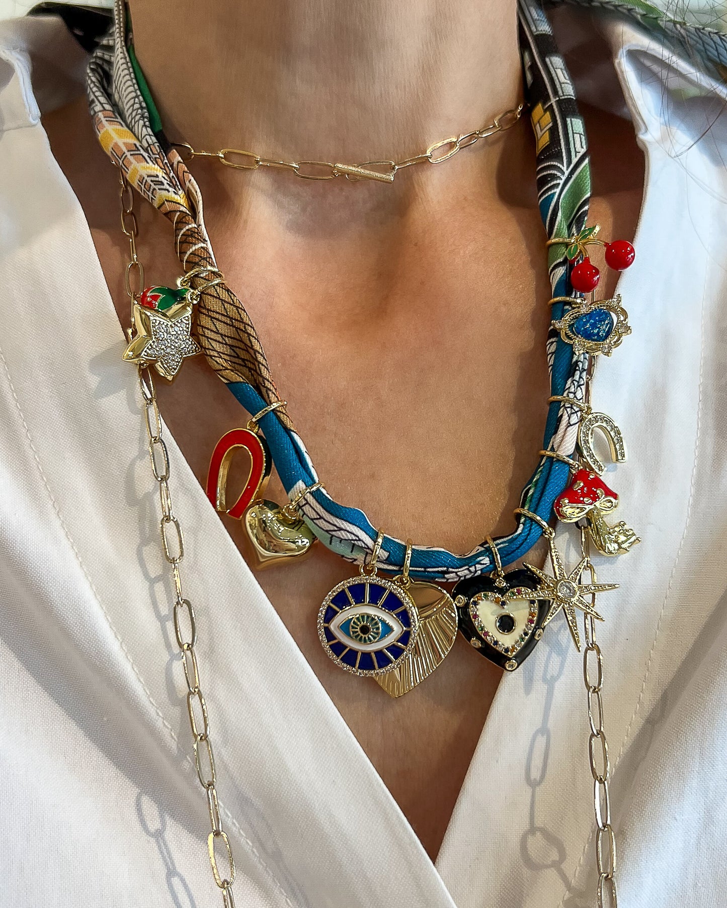 Charm Scarf Necklace