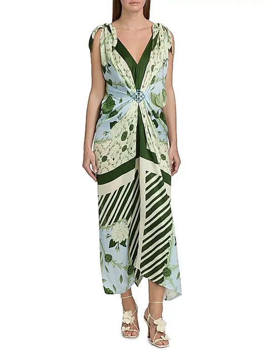 Hand Knotted Drape Gown