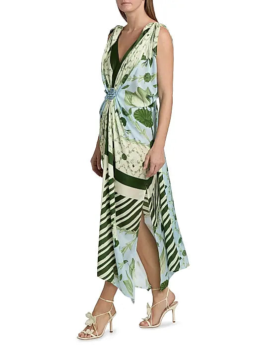 Hand Knotted Drape Gown