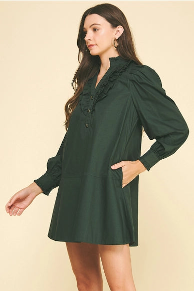 Ruffled Detail Mini Dress