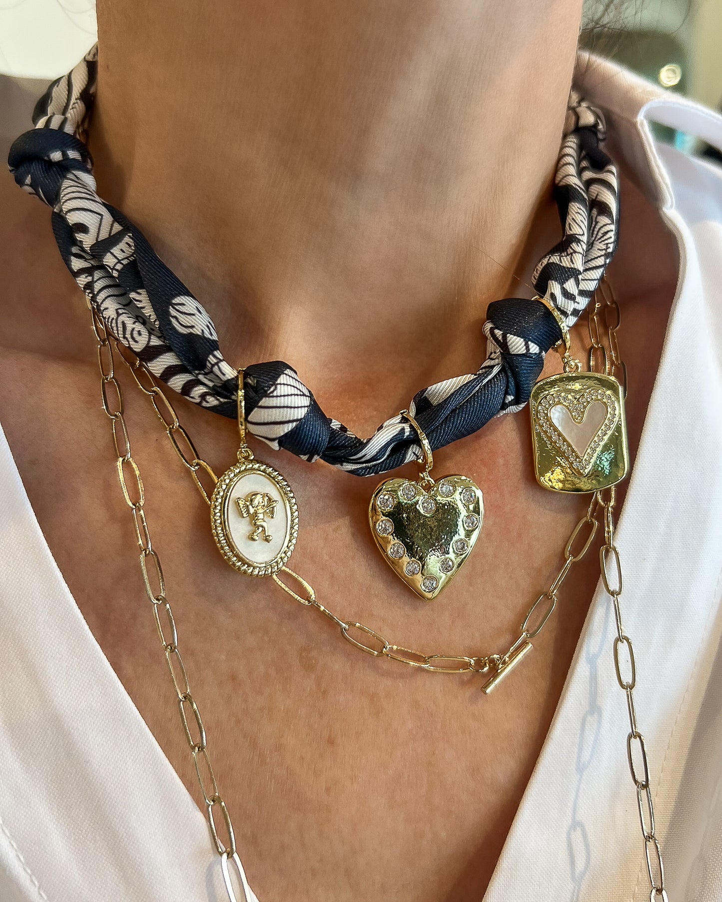 Charm Scarf Necklace