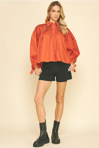 Zoe Tucked Detail Blouse Top