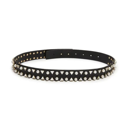 Crystal Pearl Leather Belt