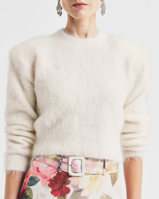 Fuzzy Knit Fitted Sweater
