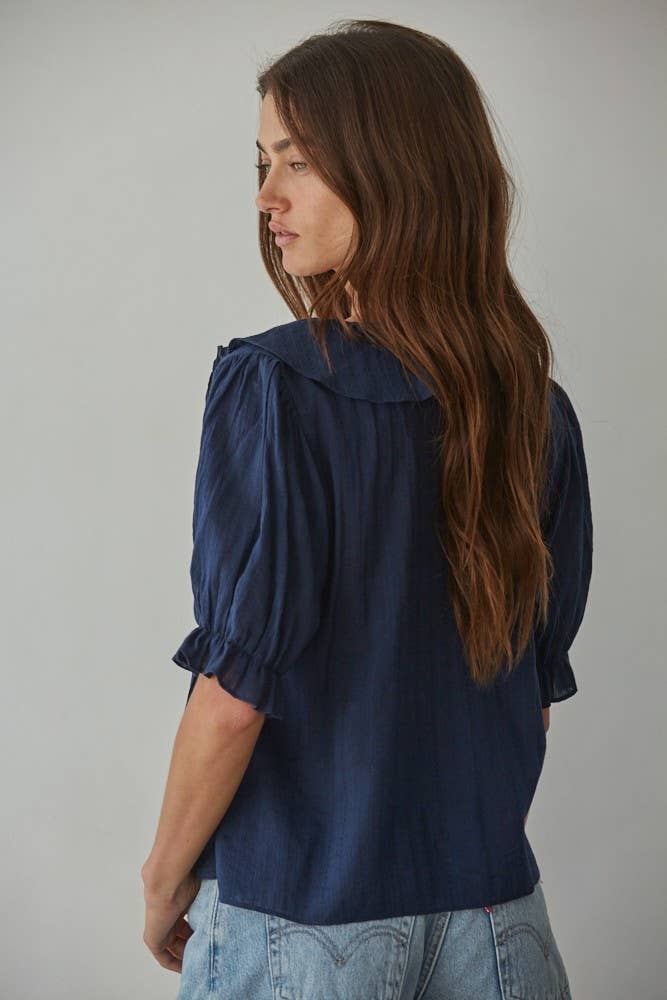 Lillie Buttondown V-Neck Top