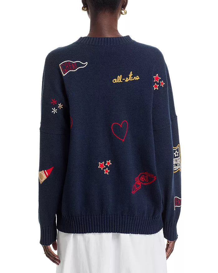 The Embroidered Oversize Crew Pullover