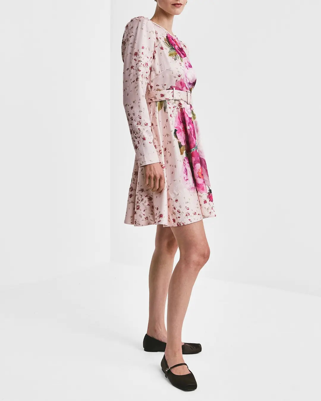 Tailored Satin Belted Dress