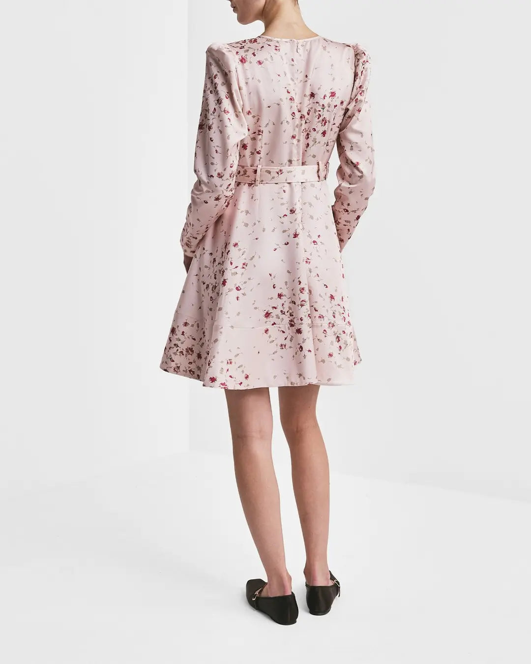 Tailored Satin Belted Dress