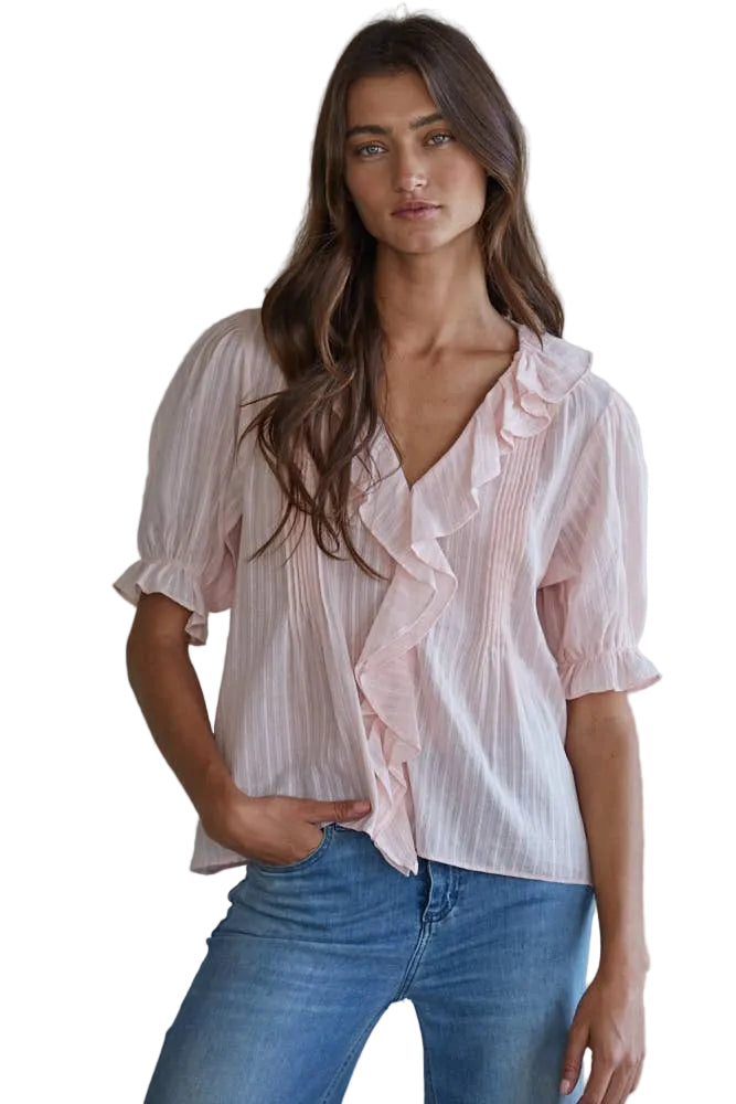 Lillie Buttondown V-Neck Top