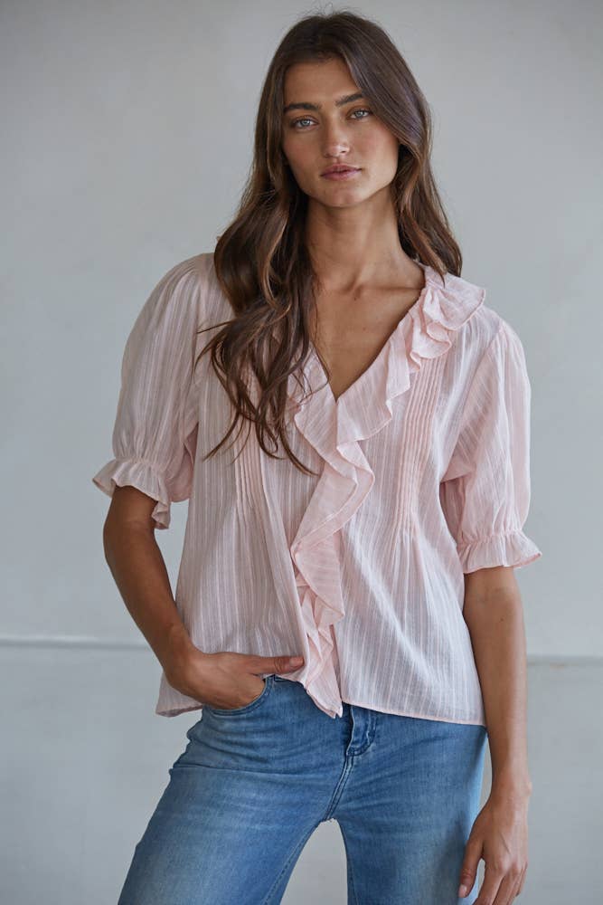 Lillie Buttondown V-Neck Top
