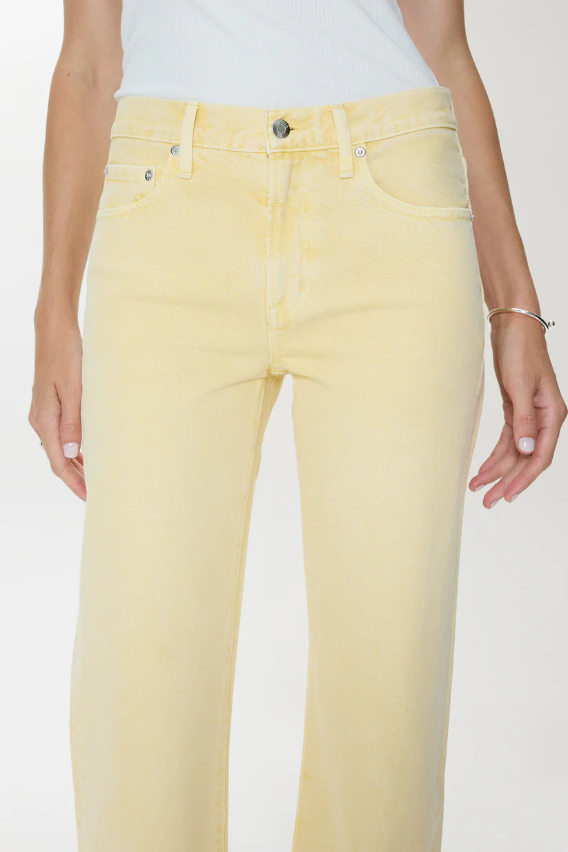 Lexi Mid Rise Bowed Straight Jean